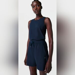 Sweaty Betty Navy Explorer Racerback Romper Size 4